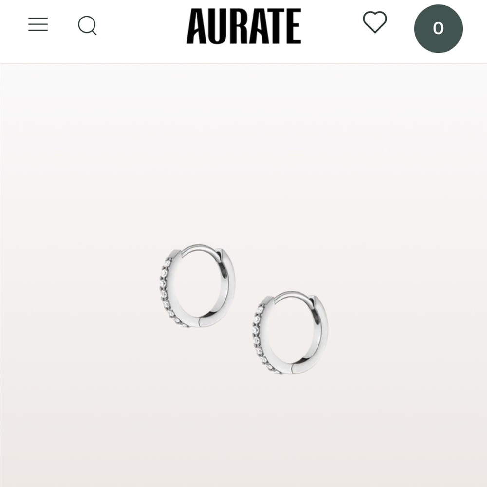 Aurate Thin Forever Diamond Hinged Huggie Earrings